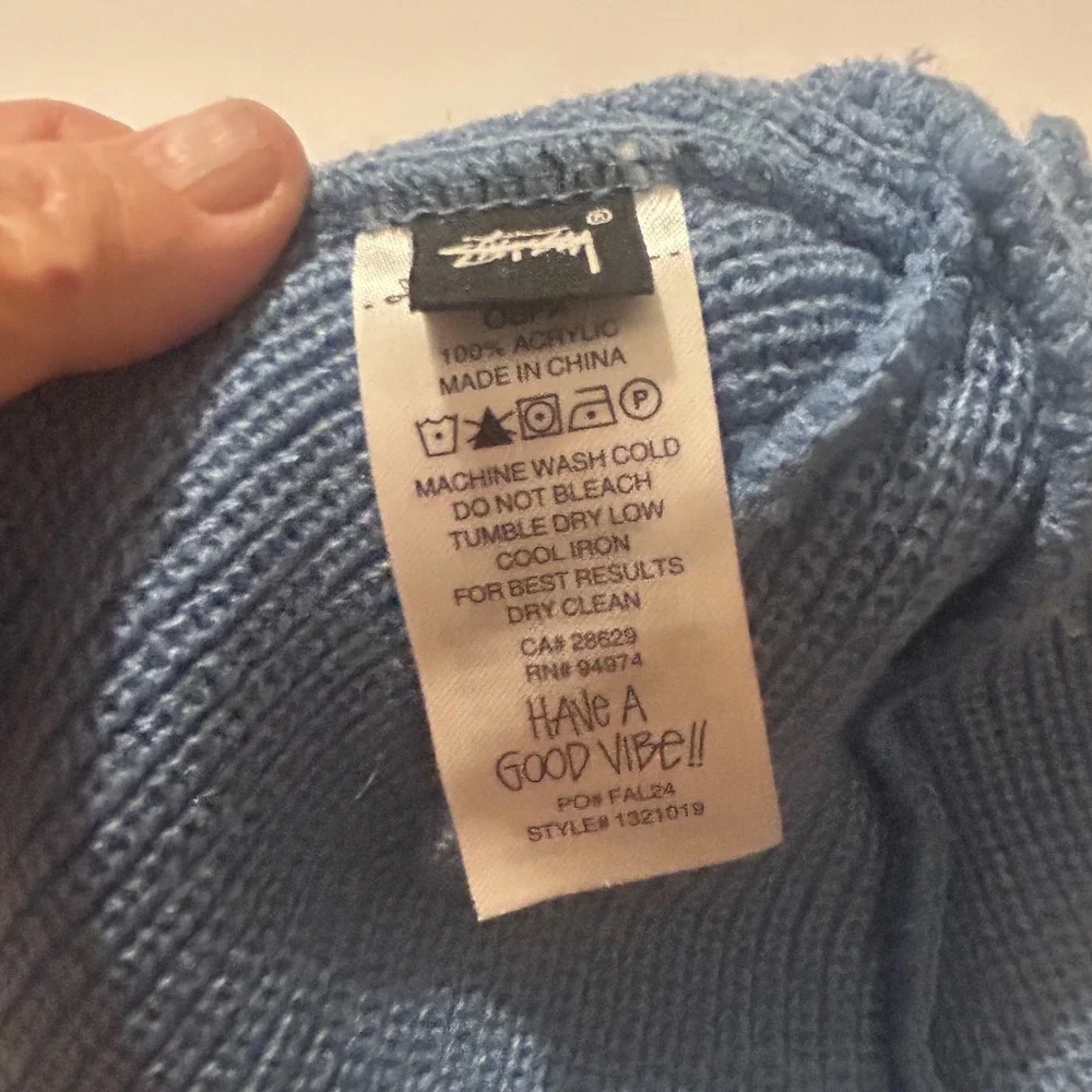 Stussy Stock Cuff Beanie Bundle Blue & Orange Red Knit Hat Set NWT Streetwear